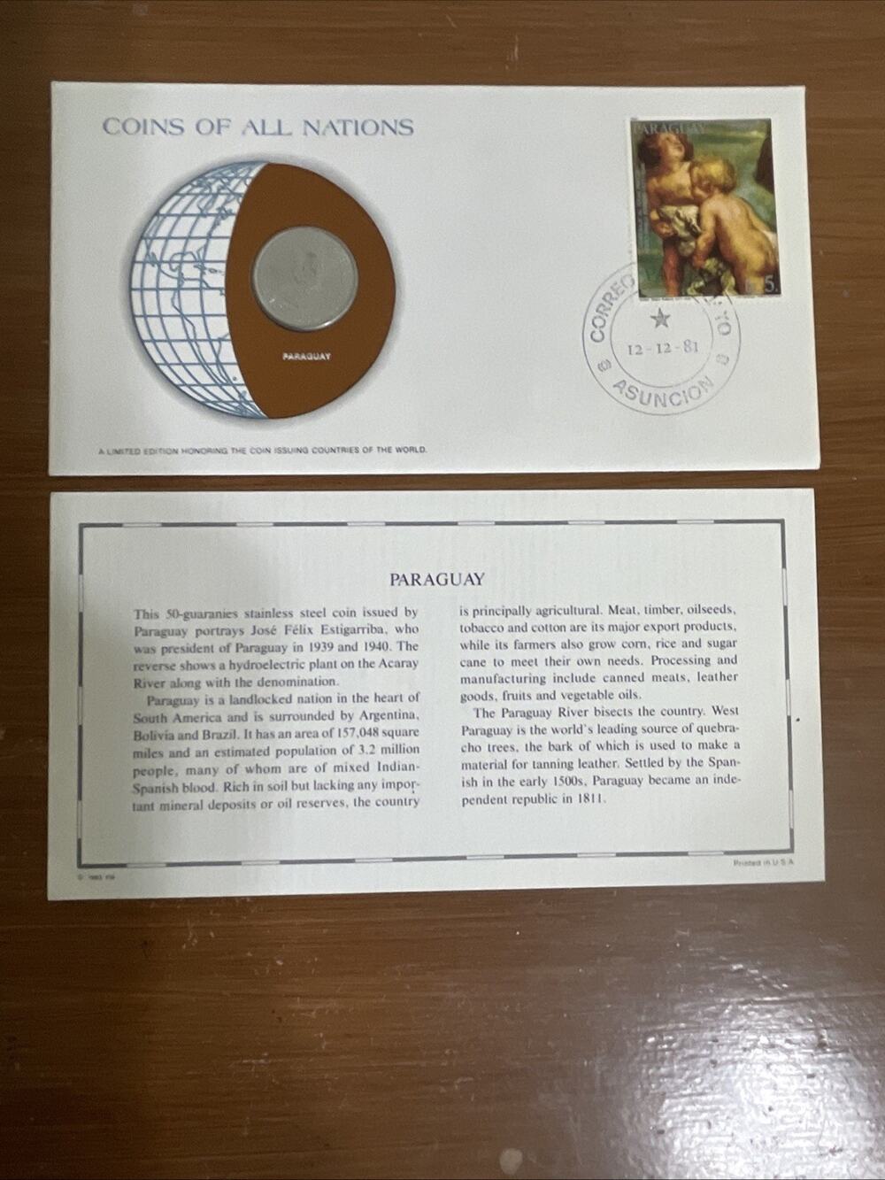 Paraguay - 50-guaranties coin -1980 – Coins of All Nations Series – World coin
